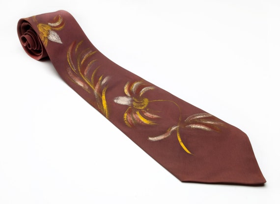 Vintage Men's tie Hand Painted, by 'A California … - image 2