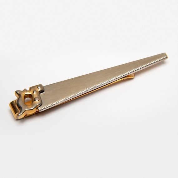VintageTie Bar Clip by SWANK Carpenter's Saw Two … - image 1