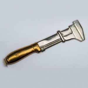 Tie bar/clip Vintage Monkey Wrench Two Tone 1950&#39;s #1345