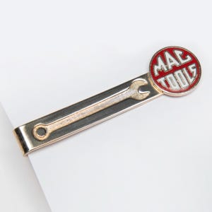 Vintage Tie Bar of the Mac Tools logo and an embossed Combination Wrench.  #1387