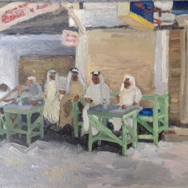 In the market, Bab Al - Bahrain, 24 cm x 30 cm, oil on canvas