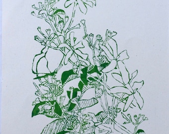 In Our Garden 2, hand-printed silkscreen illustration, Greece