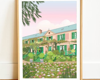 Illustration Giverny, Monet, Monet's garden, landscape France