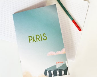 Carnet Ciel de Paris A5, carnet ligné toits de Paris, papier recyclé, carnet de notes souvenir de Paris