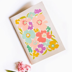 Quaderno A5 Summer Garden, cancelleria floreale, carta riciclata 48 pagine