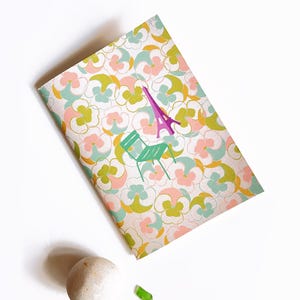 Quaderno A5 Parisian Garden, quaderno fiori e Parigi, carta riciclata 48 pagine