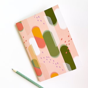 CONFETTI quaderno fantasia astratta, quaderno A5, carta riciclata, 48 pagine