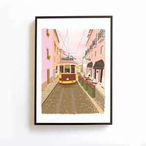 Poster Lisbon, Art travel print, Portugal art print, travel poster, city trip, A4 A5 image 2