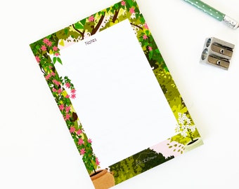 Bloc Notes Green Lake format A6, fleurs et plantes