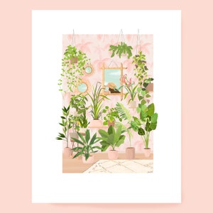 Print In The Mirror, house plant print, botanical illustration, plant lady image 3