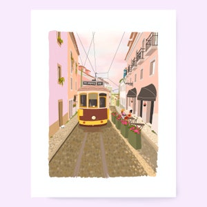 Poster Lisbon, Art travel print, Portugal art print, travel poster, city trip, A4 A5 image 3