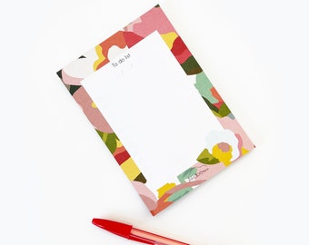 Notepad English Garden A6, flower notepad, 50 pages to tear out, bucolic pattern