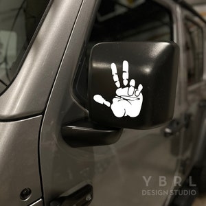 Jeep wave decal for mirror size top