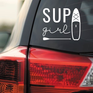 SUP Girl Vinyl Decal, SUP Decal, Phone Decal, Laptop Decal, Car Decal, Choose Color And Size