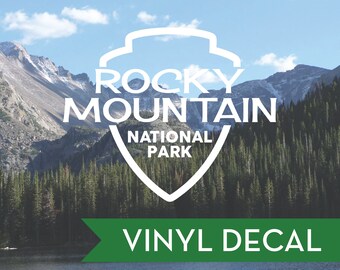 Rocky Mountain National Park Badge Decal - Choose Your Size and Color