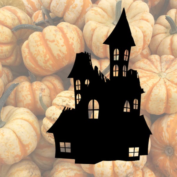 Haunted House Vinyl Decal, Pumpkin Decal, Phone Decal, Laptop Decal, Car Decal, Choose Color And Size