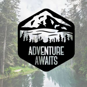 Adventure Awaits Decal, Phone Decal, Laptop Decal, Car Decal, Choose Color And Size image 1