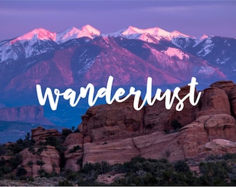 Wanderlust, Phone Decal, Laptop Decal, Car Decal, Choose Color And Size