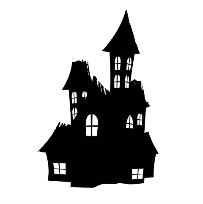 Haunted House Vinyl Decal Pumpkin Decal Phone Decal Laptop - Etsy