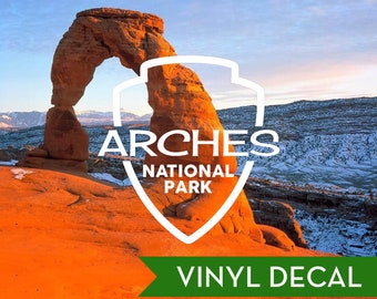 Arches National Park Badge Decal - Choose Your Size and Color