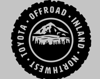 Toyota Offroad Inland Northwest Tire Decal - Choose Color And Size