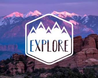 Explore Badge, Phone Decal, Laptop Decal, Car Decal, Choose Color And Size