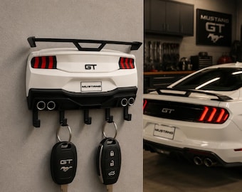 Mustang GT Key Holder, Car Guy Gift, American Muscle Garage Decor, Wall Mounted Key Rack, Mustang Inspired Garage Accessories, Man Cave Gift