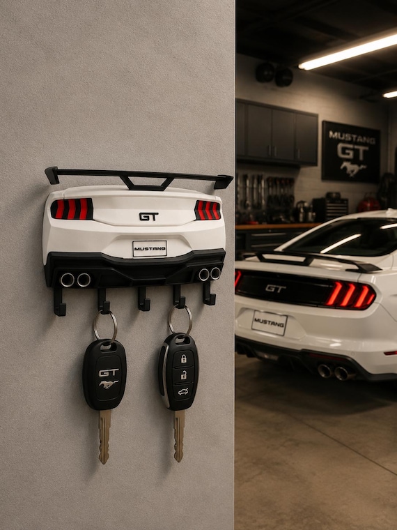 Mustang GT Key Holder, Car Guy Gift, American Muscle Garage Decor, Wall Mounted Key Rack, Mustang Inspired Garage Accessories, Man Cave Gift