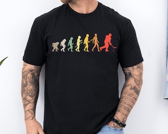 Hockey Evolution T Shirt | Funny Hockey Shirt | Hockey Player Gift | Ice Hockey Graphic Tee | Sports Shirt for Hockey Fans