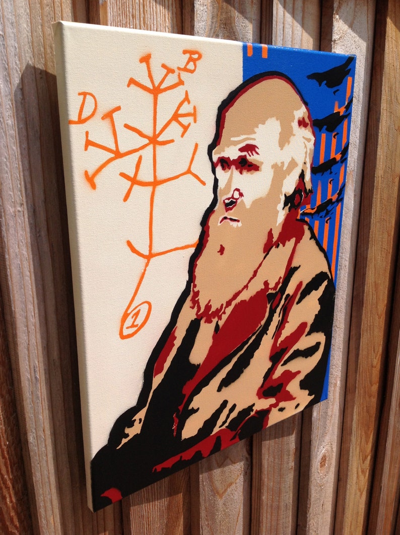 GEOLOGIST CHARLES DARWIN PORTRAIT PAINTING ART REAL CANVAS PRINT