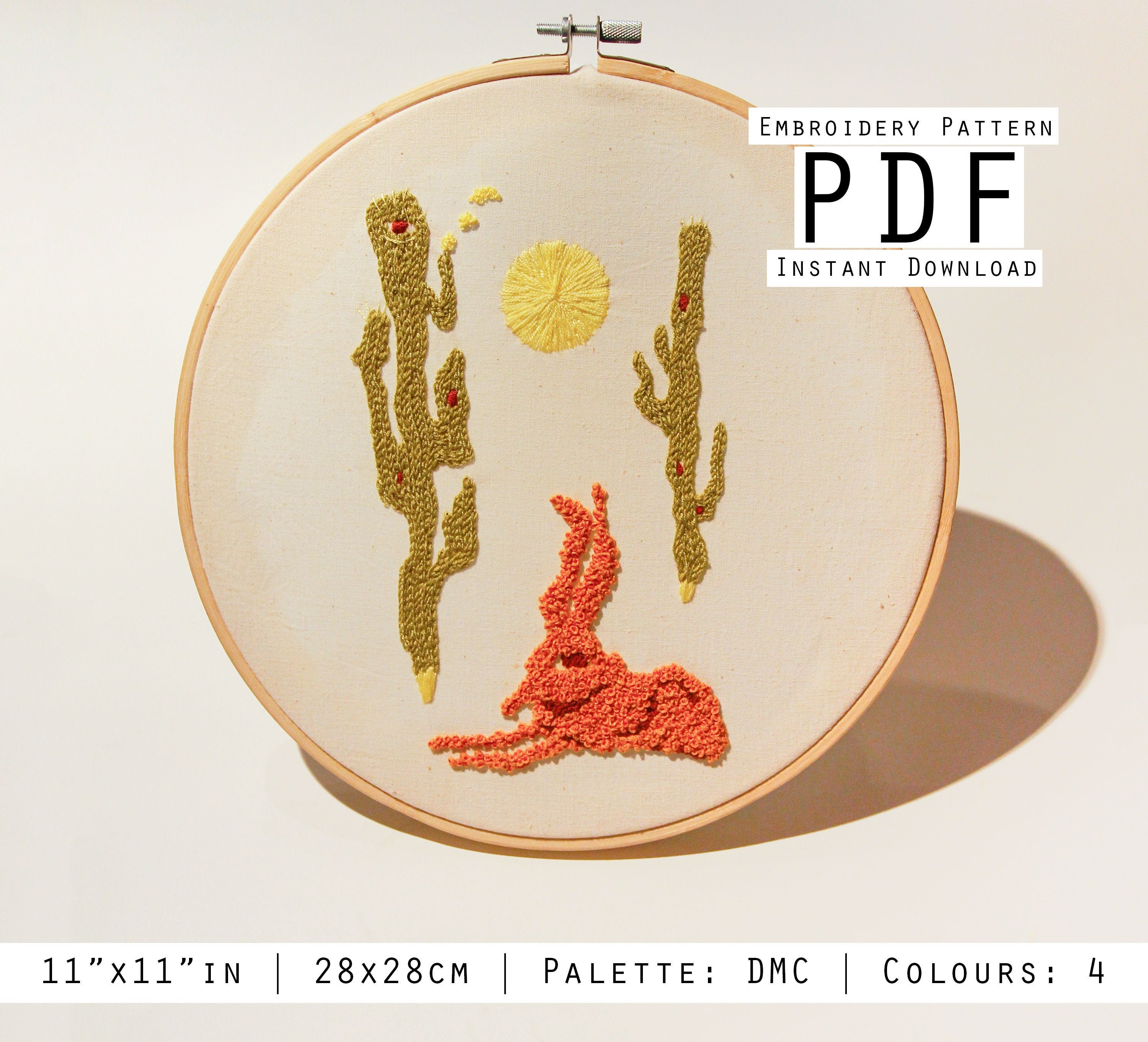 Desert Feels Embroidery Pattern Instant PDF Download Etsy España
