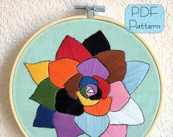 Resilient Succulent - Progress Pride - Embroidery Pattern - PDF