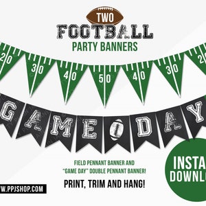 INSTANT DOWNLOAD football party decor | football birthday party printable | Super Bowl party banner