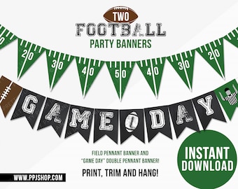 INSTANT DOWNLOAD football party decor | football birthday party printable | Super Bowl party banner