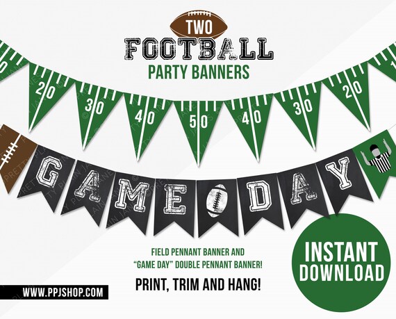INSTANT DOWNLOAD football party decor | football birthday party printable | Super Bowl party banner Il_570xn