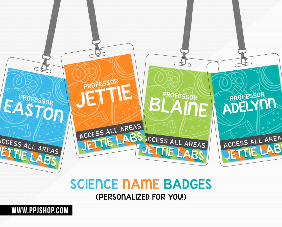 Science Lab Name Badges Chemistry Name Badge Mad Scientist Etsy