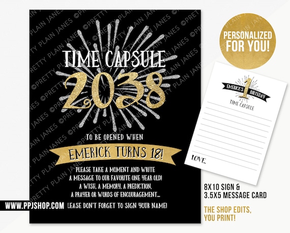 New Year Time Capsule Printable | New Year Baby Birthday Capsule Digital | New Year's Eve Birthday Time Capsule | New Year 1st Birthday Il_570xn
