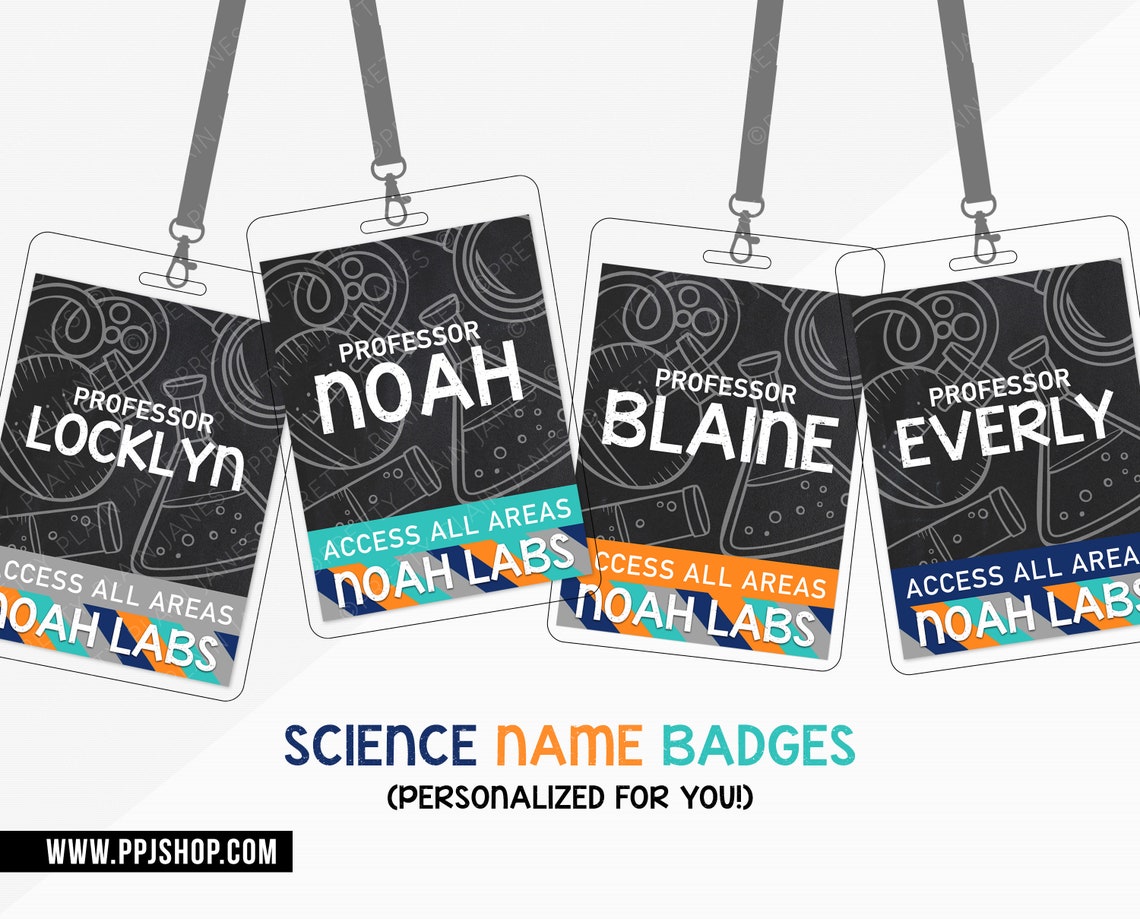 Science Lab Name Badges Chemistry Name Badge Mad Scientist Etsy