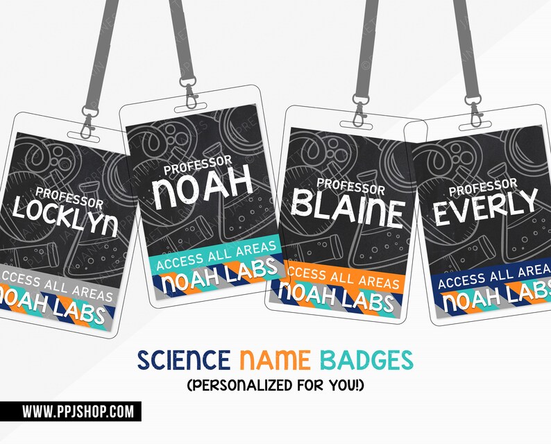 Science Lab Name Badges Chemistry Name Badge Mad Scientist | Etsy