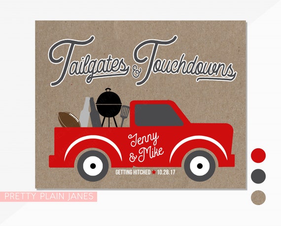 Tailgate Sign | Tailgates & Touchdowns Poster | Tailgate Shower Party Decor | Digital Printable Tailgate Birthday Party Poster Il_570xn