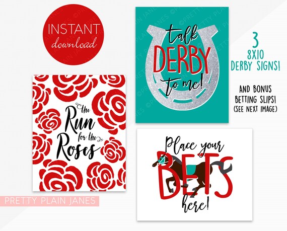 INSTANT DOWNLOAD 8X10 Kentucky Derby Signs | Run for the Roses | Talk ...