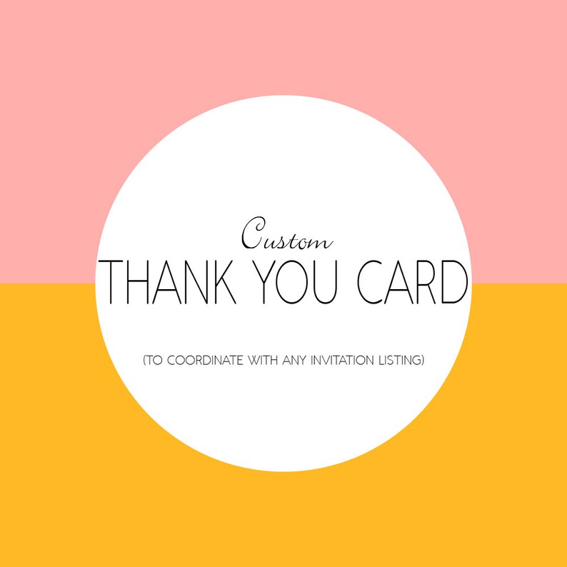 Coordinating Thank You Card Digital Printable to Match Any | Etsy