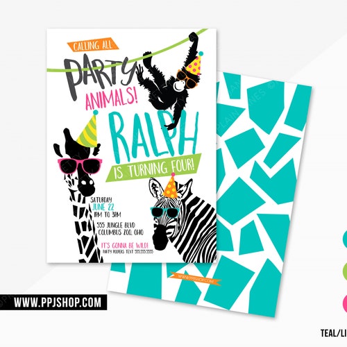 Tiger Invitation Boy Birthday Party Animal Jungle Tiger Zoo Etsy