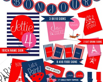 Paris Birthday Banner Printable Instant Download Paris Party - Etsy