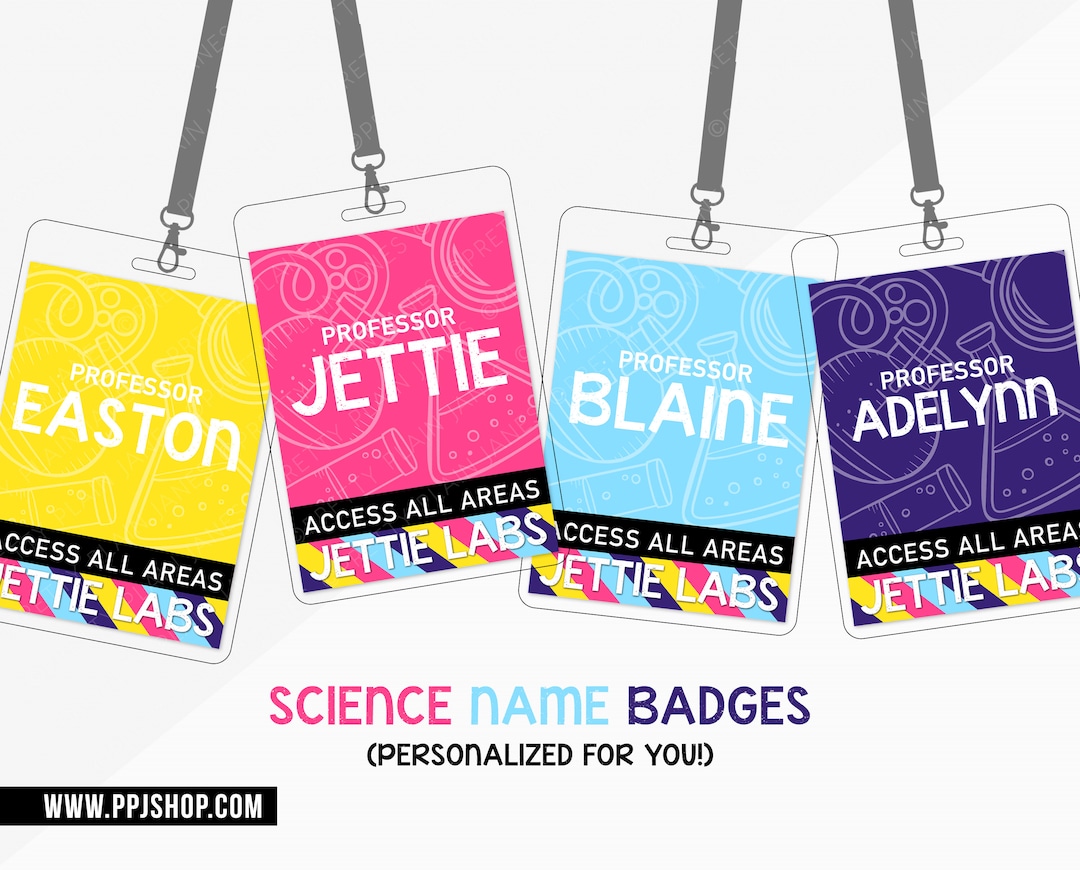 Science Lab Name Badges Chemistry Name Badge Mad Scientist Lab Badges