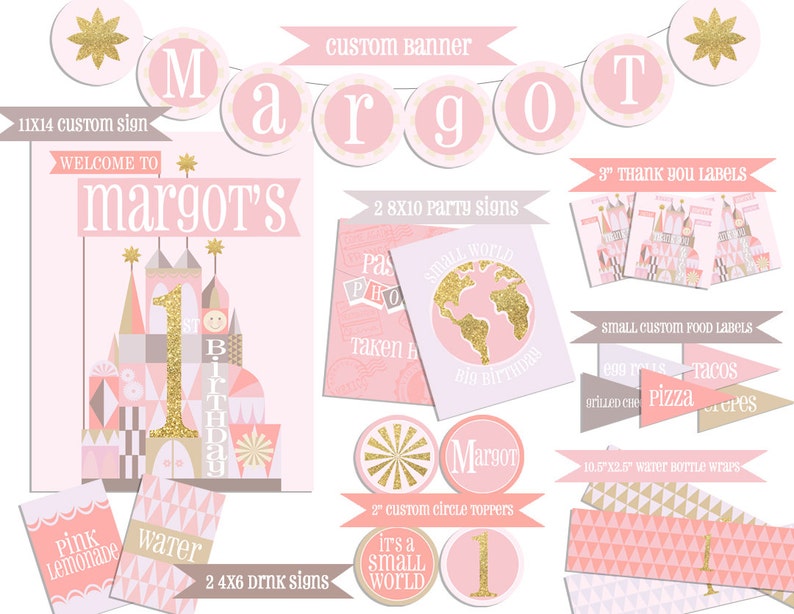 It's A Small World Coordinating Party Printables includes - Etsy