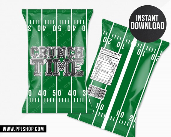 INSTANT DOWNLOAD Football Chip Bag Printable | Football Party Treat Bag Digital | Football Birthday Party Decor | Super Bowl Party Decor Il_570xn