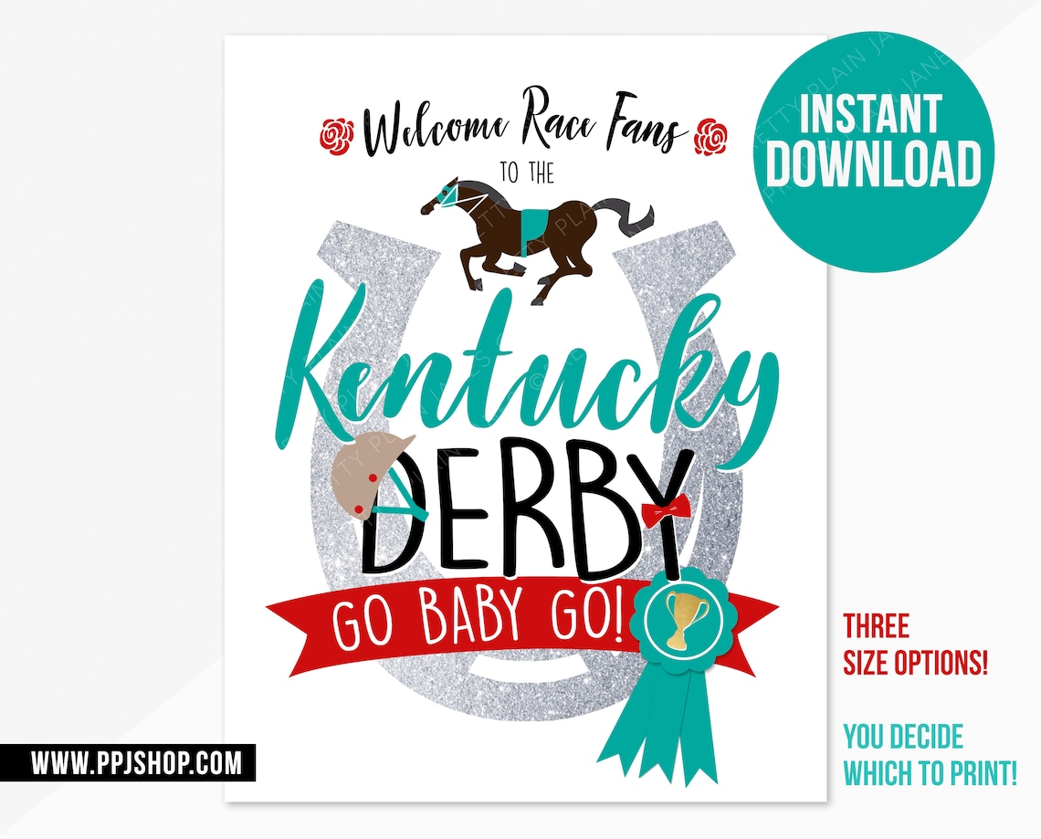 INSTANT DOWNLOAD Kentucky Derby Welcome Sign 8X10 11X14 - Etsy 日本