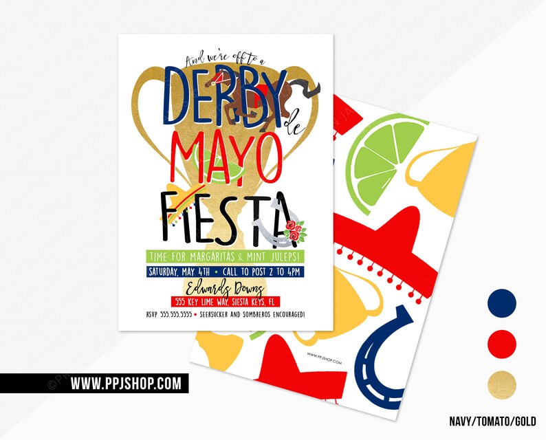 Derby De Mayo Fiesta Party Invitation Derby De Mayo Party - Etsy