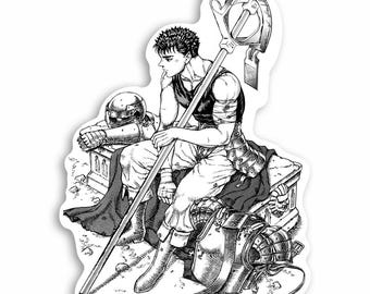 Schwarzer Schwertkämpfer Sticker 6cm
